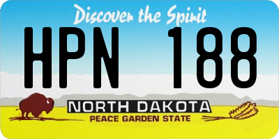 ND license plate HPN188