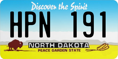 ND license plate HPN191