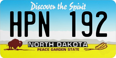 ND license plate HPN192