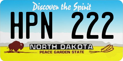 ND license plate HPN222