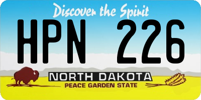 ND license plate HPN226