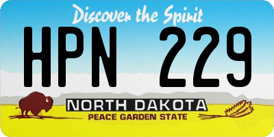 ND license plate HPN229