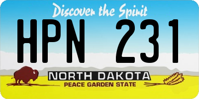 ND license plate HPN231