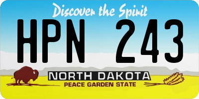 ND license plate HPN243