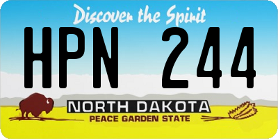 ND license plate HPN244