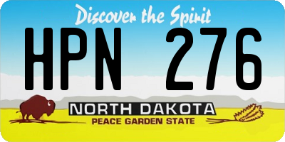 ND license plate HPN276