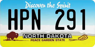 ND license plate HPN291