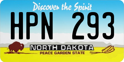 ND license plate HPN293