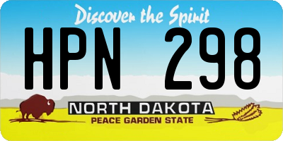 ND license plate HPN298