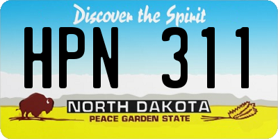 ND license plate HPN311