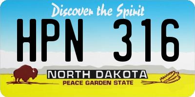 ND license plate HPN316