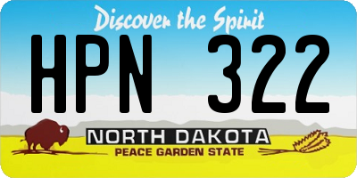 ND license plate HPN322