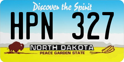 ND license plate HPN327