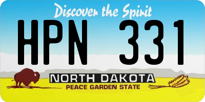 ND license plate HPN331
