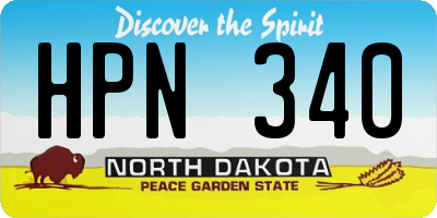 ND license plate HPN340