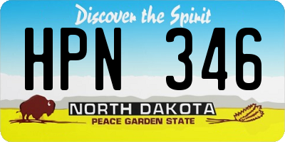 ND license plate HPN346