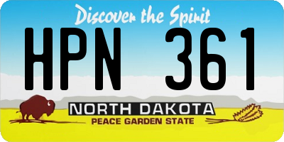 ND license plate HPN361