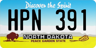 ND license plate HPN391