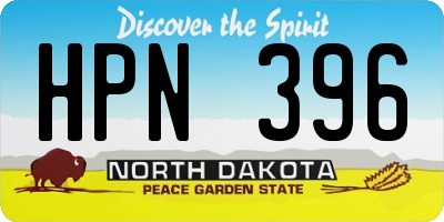 ND license plate HPN396