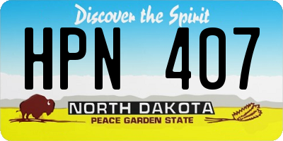 ND license plate HPN407