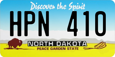 ND license plate HPN410
