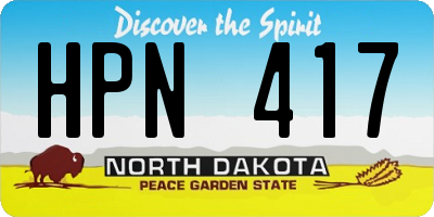 ND license plate HPN417
