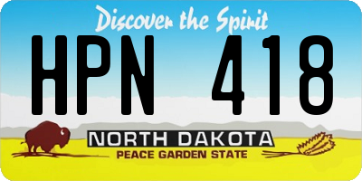 ND license plate HPN418
