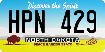ND license plate HPN429