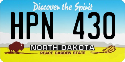 ND license plate HPN430