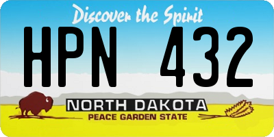 ND license plate HPN432