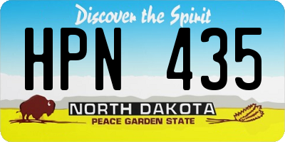 ND license plate HPN435