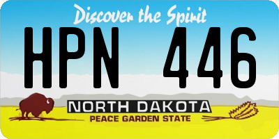 ND license plate HPN446