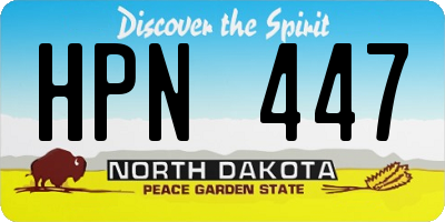 ND license plate HPN447