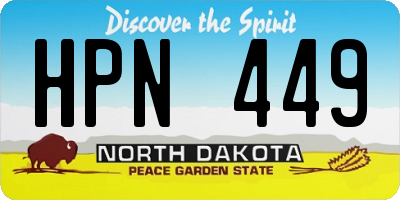ND license plate HPN449