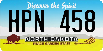 ND license plate HPN458