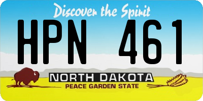 ND license plate HPN461