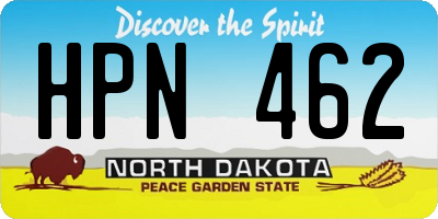 ND license plate HPN462