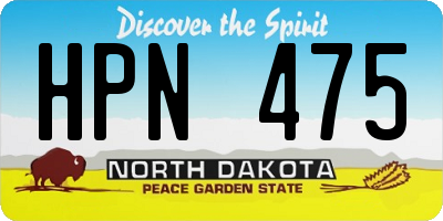 ND license plate HPN475