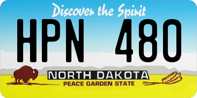 ND license plate HPN480