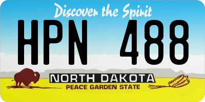 ND license plate HPN488