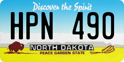ND license plate HPN490