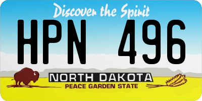 ND license plate HPN496