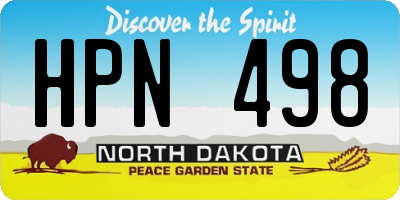 ND license plate HPN498