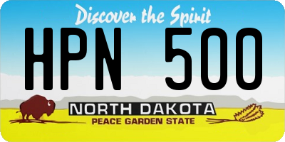 ND license plate HPN500
