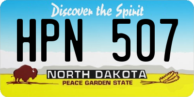 ND license plate HPN507