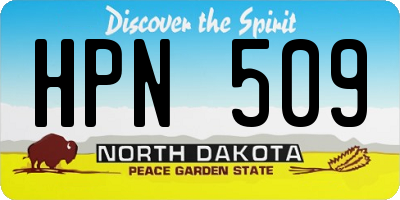 ND license plate HPN509