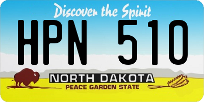 ND license plate HPN510