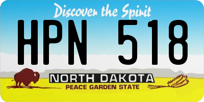 ND license plate HPN518