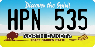 ND license plate HPN535