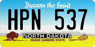 ND license plate HPN537